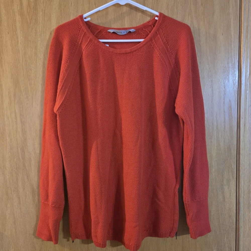 Athleta Varsity Side Zip Sweater